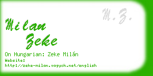 milan zeke business card